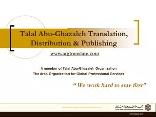 Talal Abu-Ghazaleh Translation, Distribution &amp; Publishing