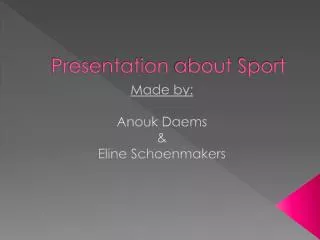 Presentation about Sport