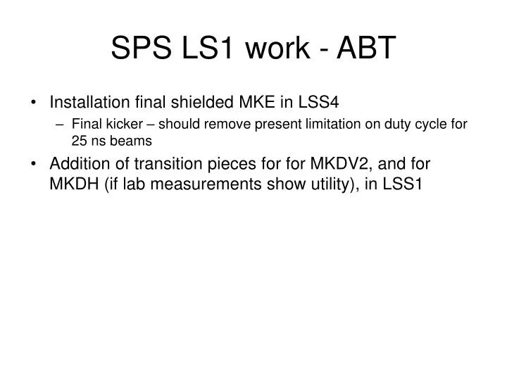sps ls1 work abt