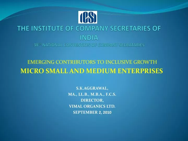 the institute of company secretaries of india 38 th national convention of company secrataries