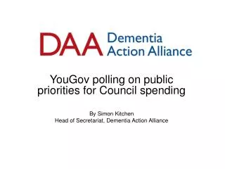 YouGov polling on public priorities for Council spending By Simon Kitchen