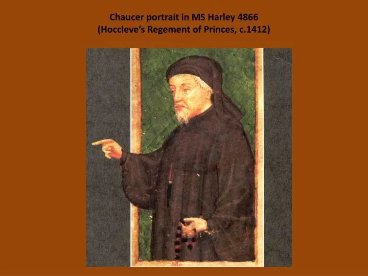 chaucer portrait in ms harley 4866 hoccleve s regement of princes c 1412