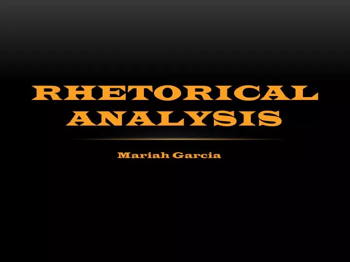rhetorical analysis