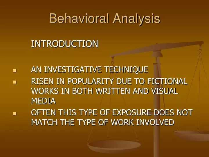 behavioral analysis