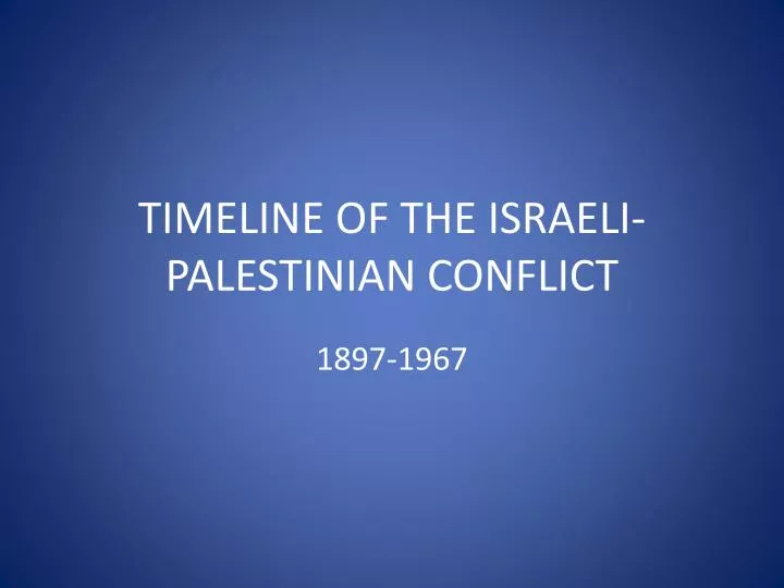 timeline of the israeli palestinian conflict