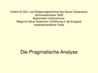 die pragmatische analyse