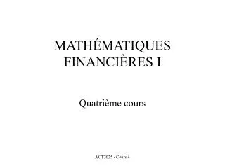 math matiques financi res i