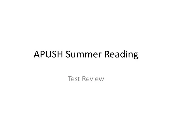 apush summer reading