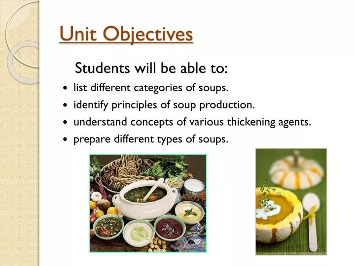 unit objectives