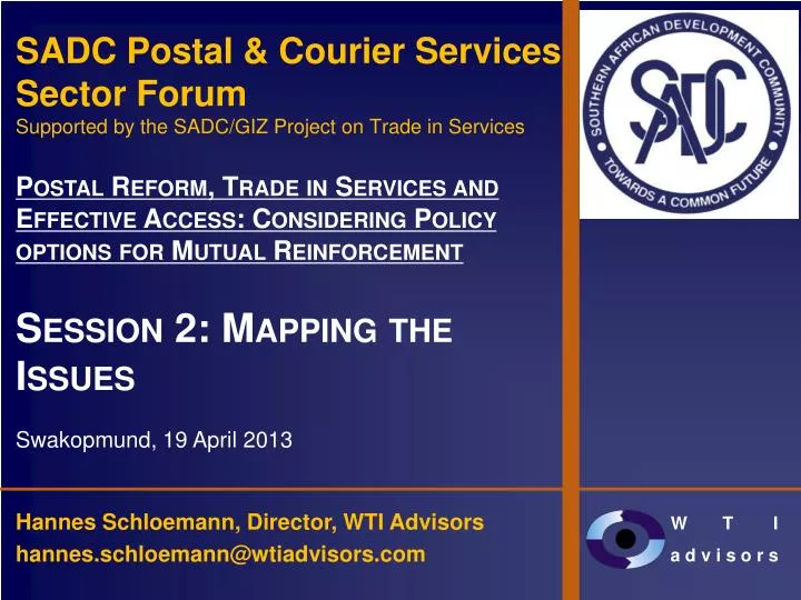 sadc postal courier services sector forum supported by the sadc giz project on trade in services