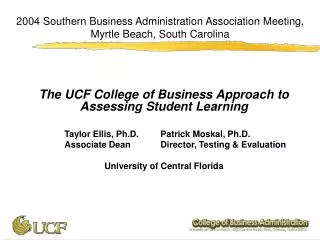 2004 Southern Business Administration Association Meeting, Myrtle Beach, South Carolina