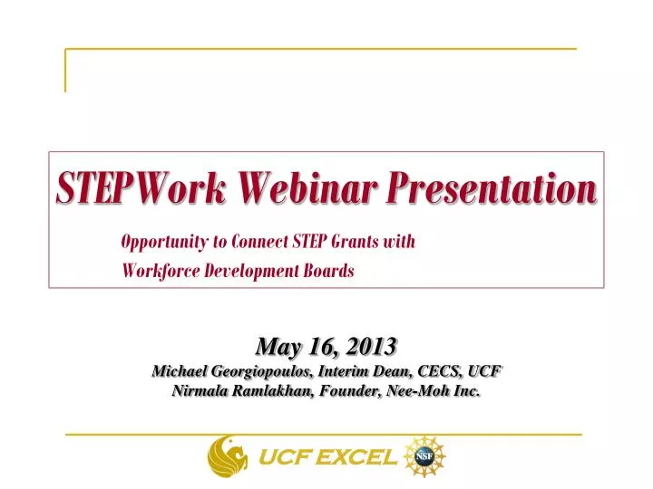 stepwork webinar presentation opportunity to connect step grants with workforce development boards