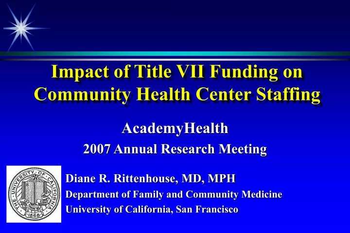 impact of title vii funding on community health center staffing