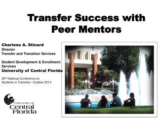 Charlene A. Stinard Director Transfer and Transition Services