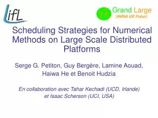 Scheduling Strategies for Numerical Methods on Large Scale Distributed Platforms