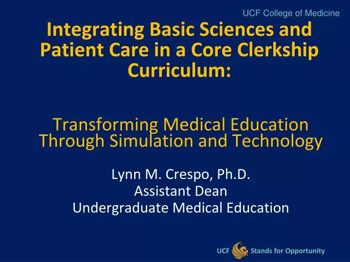 integrating basic sciences and patient care in a core clerkship curriculum