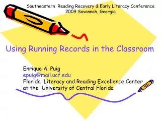 Using Running Records in the Classroom