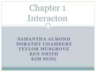 Chapter 1 Interacton