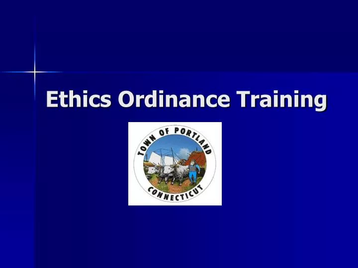 ethics ordinance training