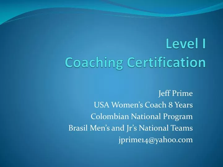 level i coaching certification