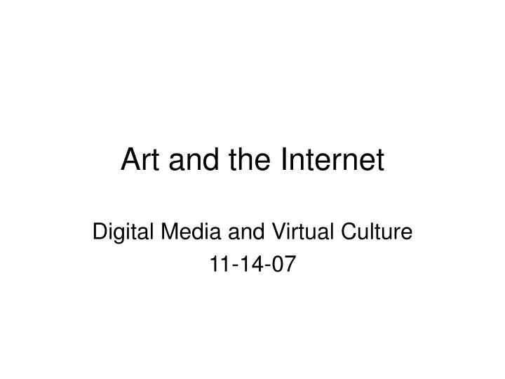 art and the internet