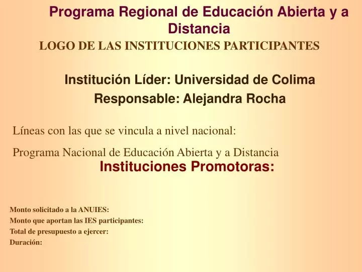 programa regional de educaci n abierta y a distancia