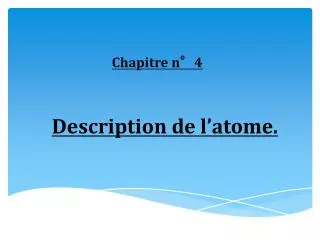 description de l atome
