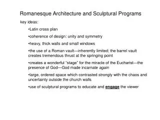 Romanesque Architecture and Sculptural Programs