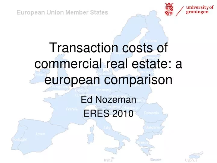transaction costs of commercial real estate a european comparison