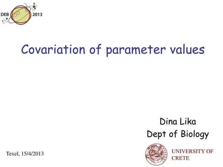 covariation of parameter values