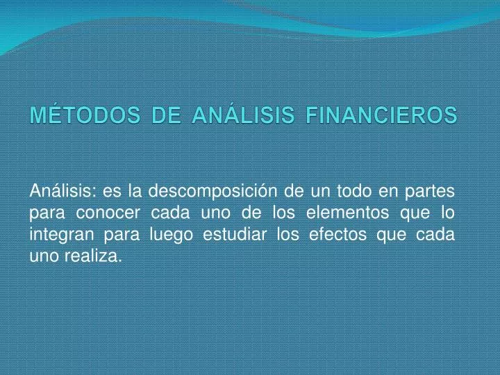 m todos de an lisis financieros