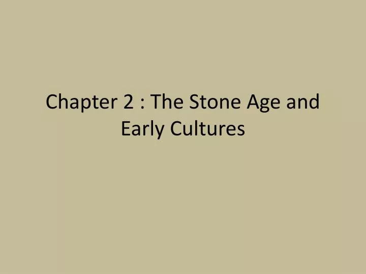 chapter 2 the stone age and early cultures