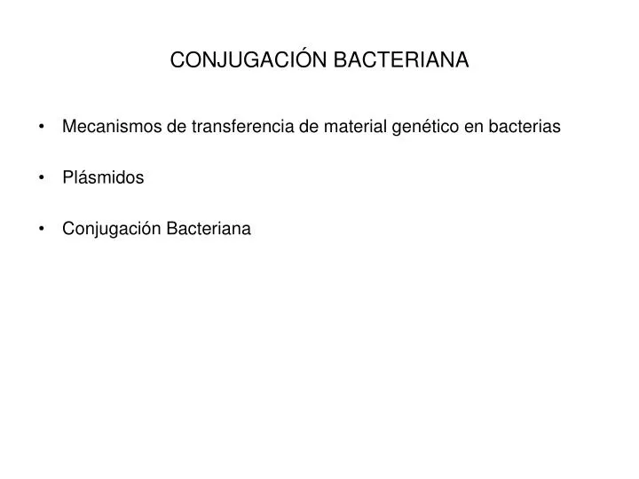 conjugaci n bacteriana