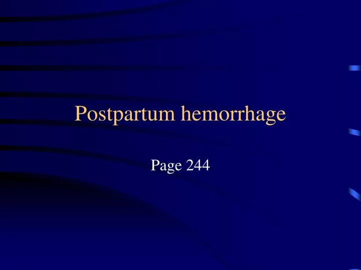 postpartum hemorrhage