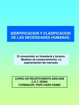 identificaci n y clasificaci n de las necesidades humanas