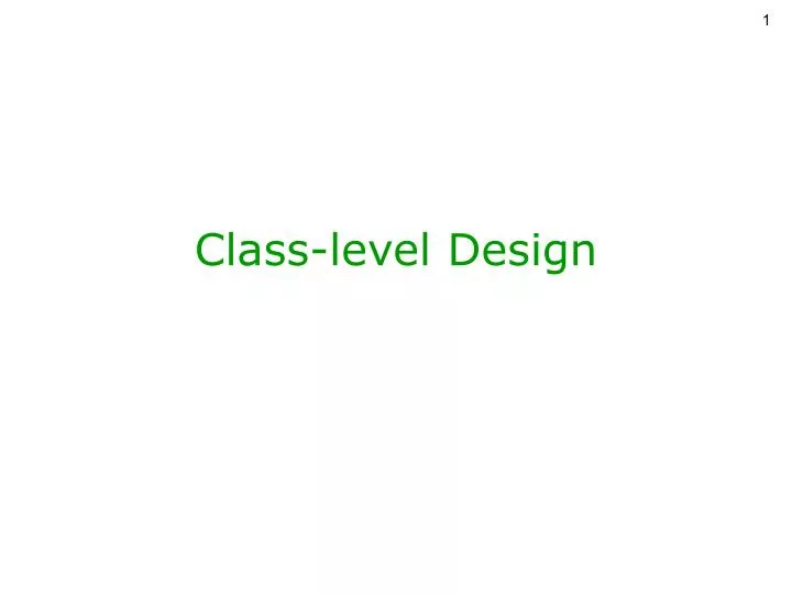 class level design