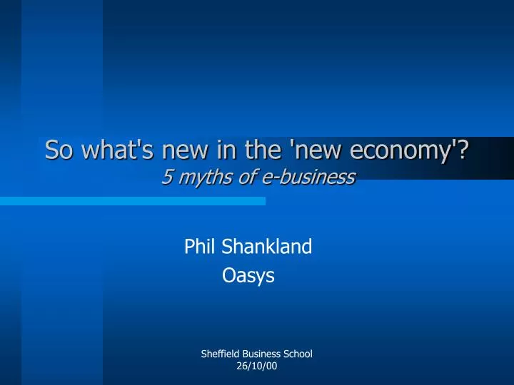 so what s new in the new economy 5 myths of e business