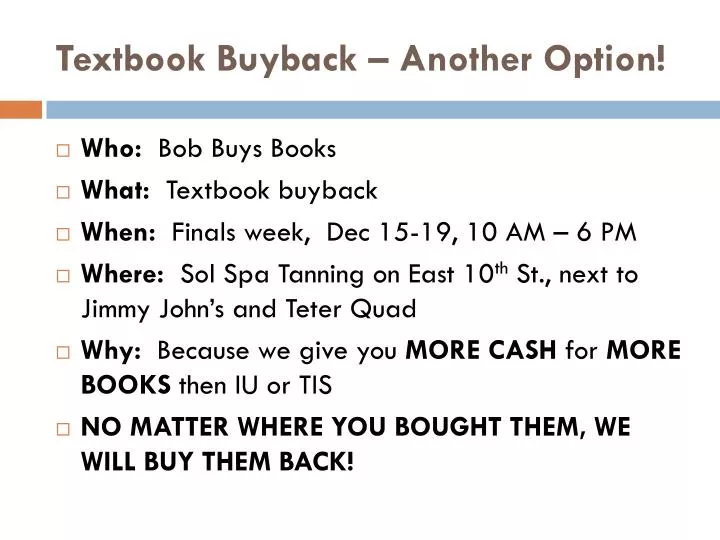 textbook buyback another option