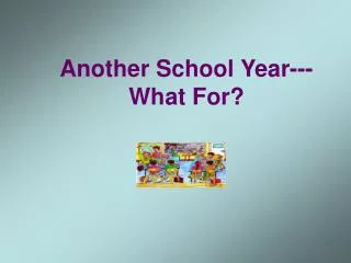 another school year what for