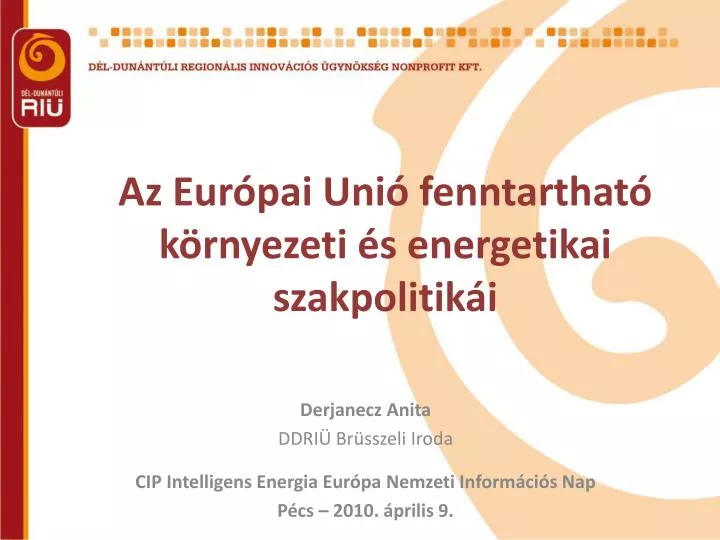 az eur pai uni fenntarthat k rnyezeti s energetikai szakpolitik i