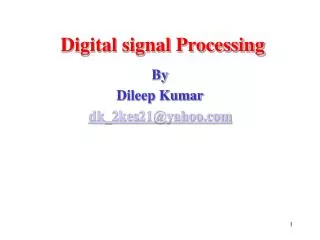 Digital signal Processing
