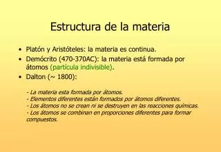 estructura de la materia