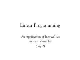 linear programming