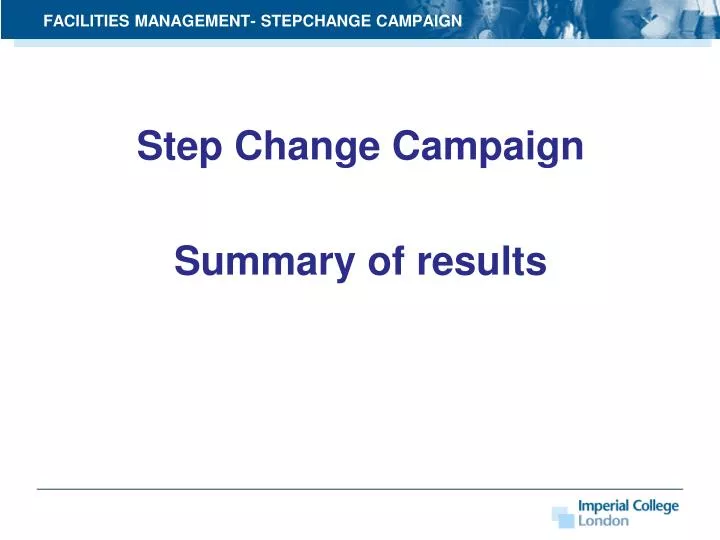 facilities management stepchange campaign
