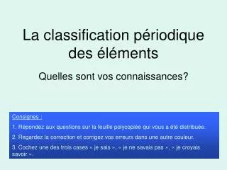 la classification p riodique des l ments