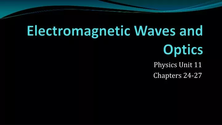 electromagnetic waves and optics