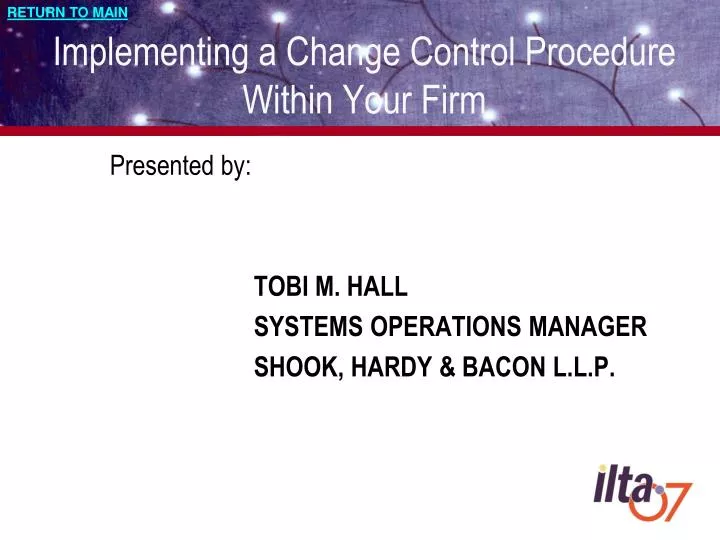 implementing a change control procedure within your firm