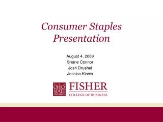 Consumer Staples Presentation