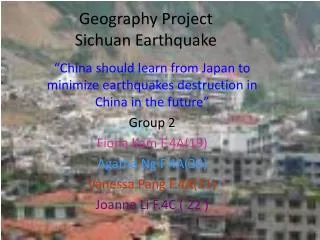 Geography Project Sichuan Earthquake