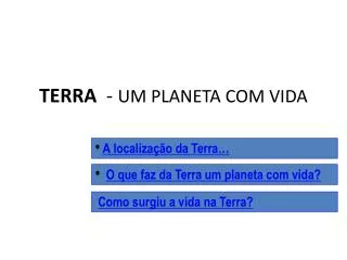 terra um planeta com vida